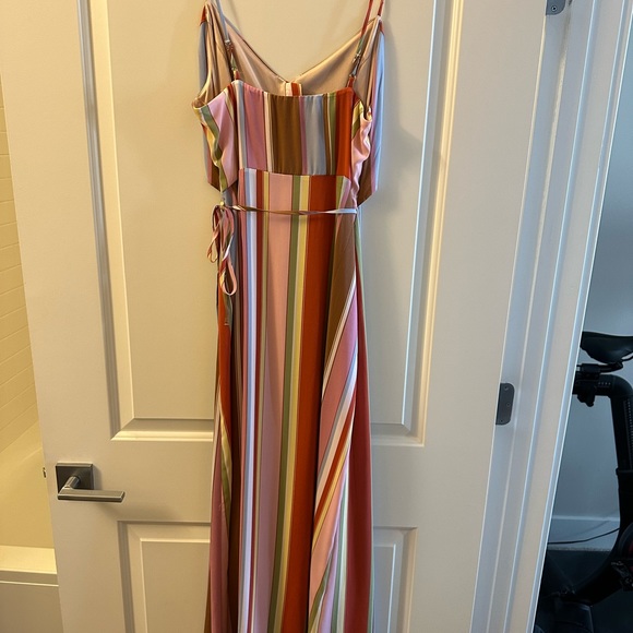 NWOT Lush Striped Multi-color Wrap Dress - Picture 2 of 6